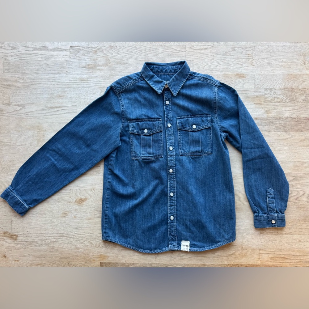 Bonpoint Indigo Denim Button-Down Shirt
Kids 10A 
Unisex